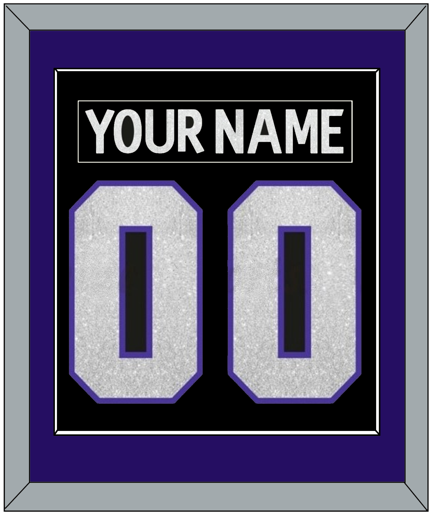 Los Angeles Nameplate & Number (Back) Combined - Road Black (1998-2002) - Essential Tier 2
