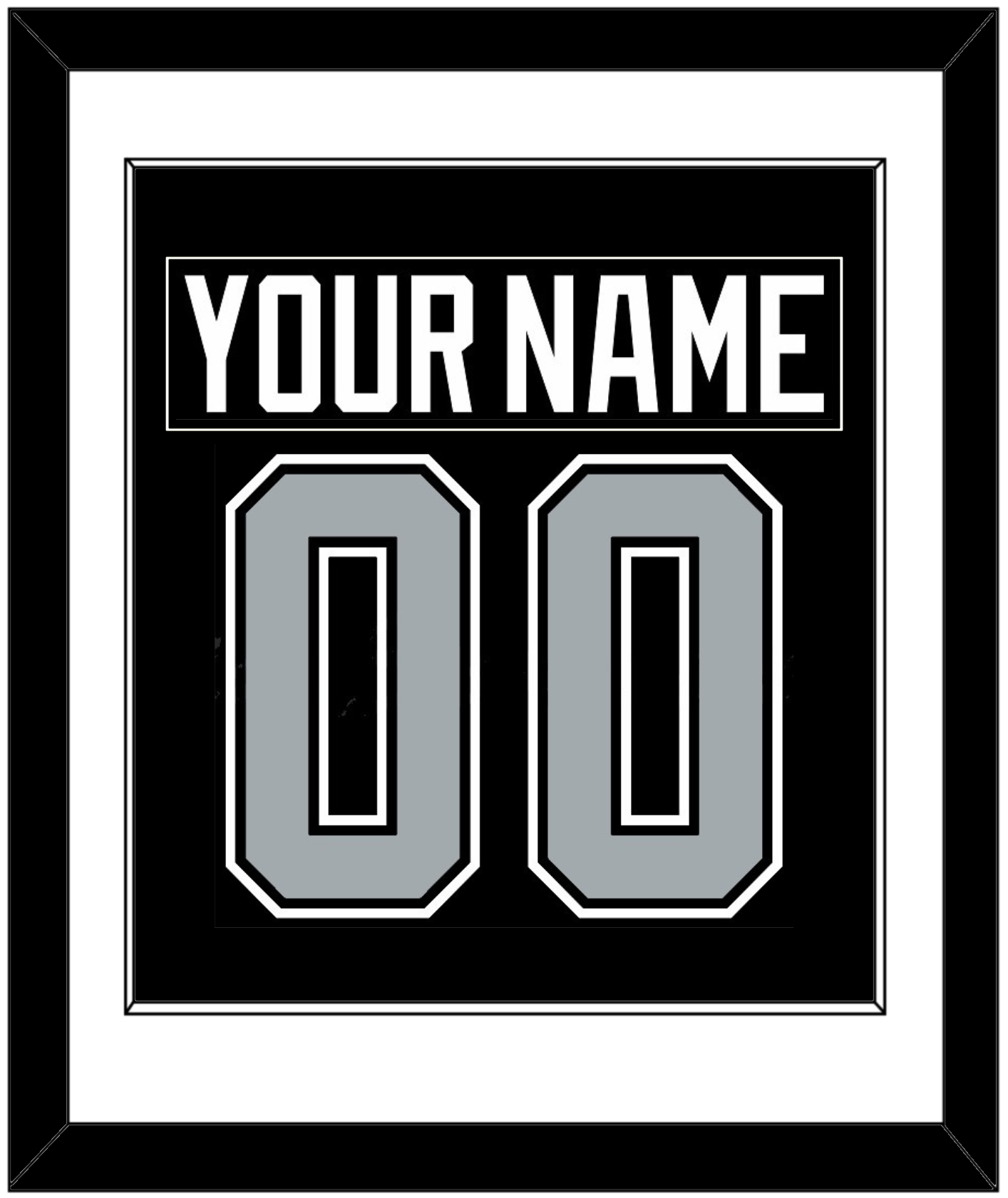 Los Angeles Nameplate & Number (Back) Combined - Road Black (1992-1998) - Essential Tier 1