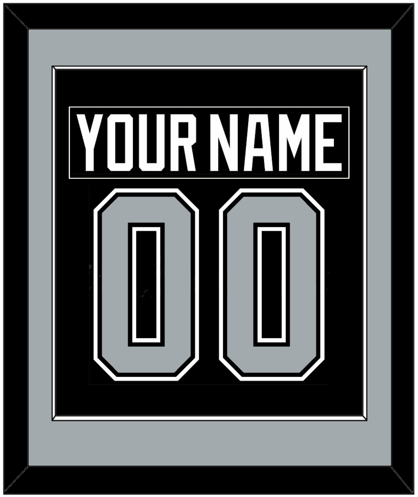 Los Angeles Nameplate & Number (Back) Combined - Road Black (1992-1998) - Essential Tier 2
