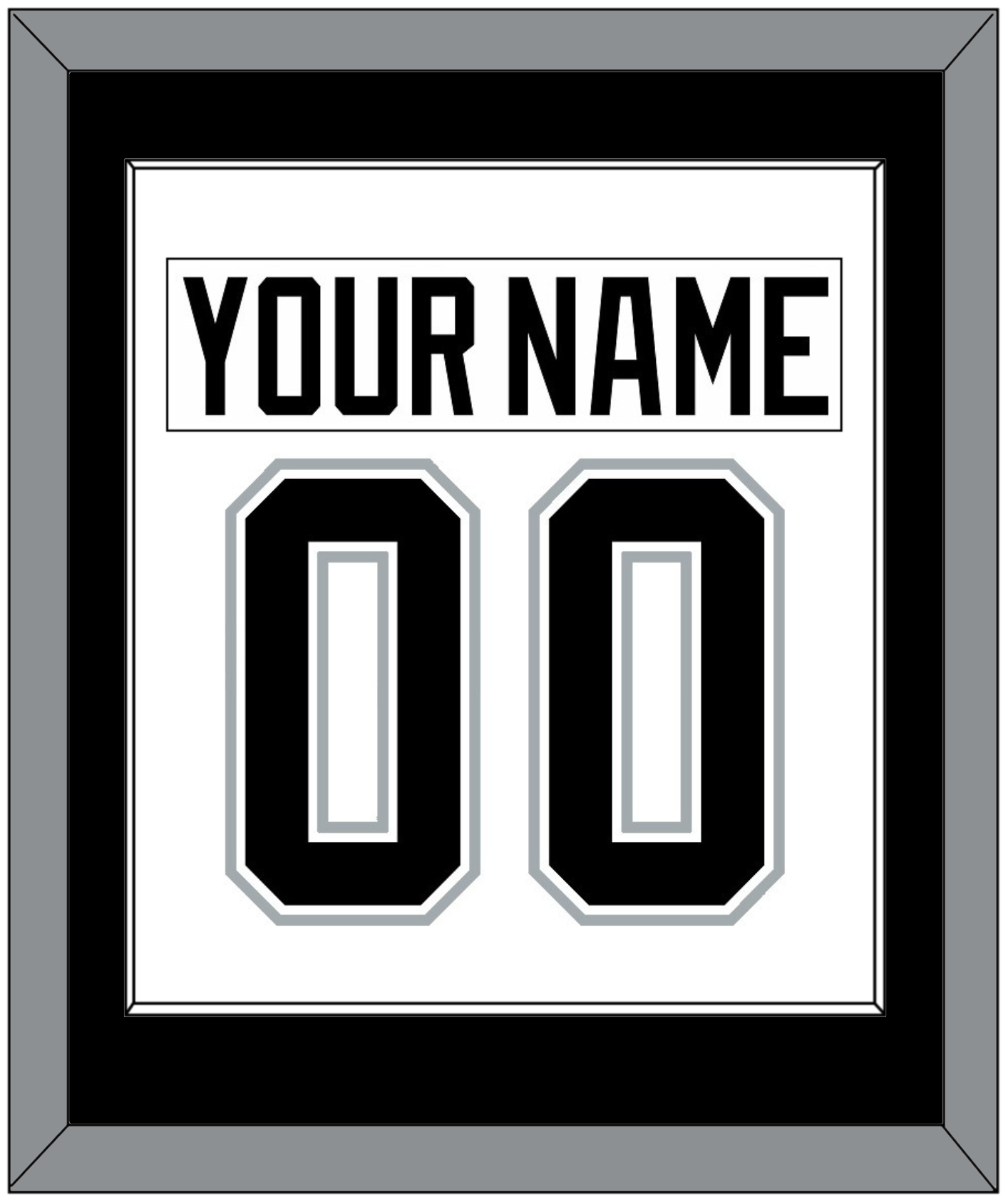 Los Angeles Nameplate & Number (Back) Combined - Home White (1992-1998) - Essential Tier 1