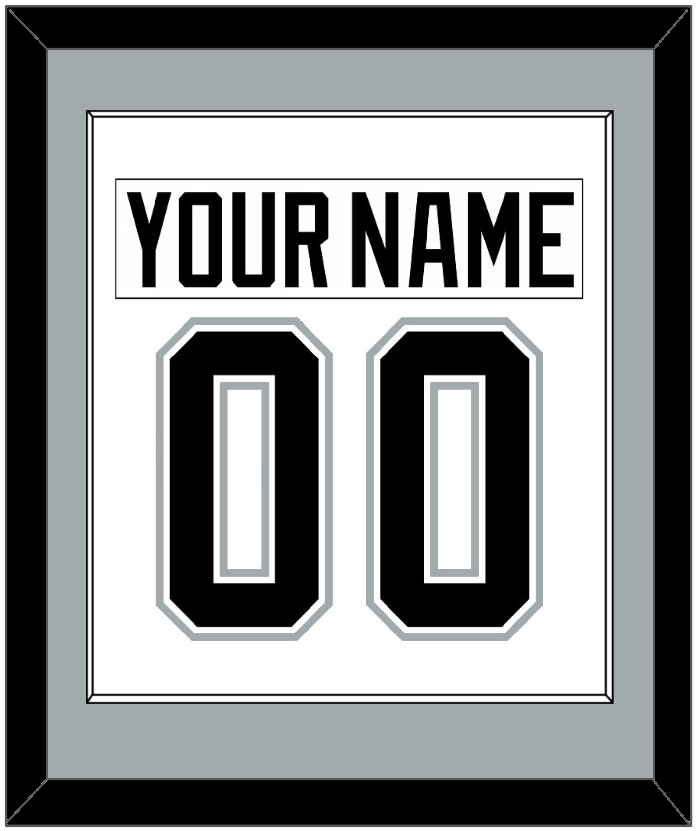Los Angeles Nameplate & Number (Back) Combined - Home White (1992-1998) - Essential Tier 2