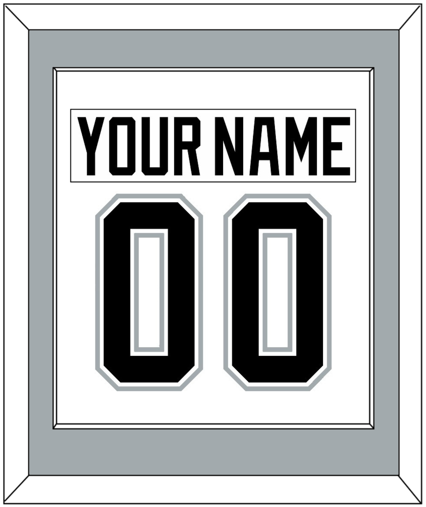 Los Angeles Nameplate & Number (Back) Combined - Home White (1992-1998) - Essential Tier 2