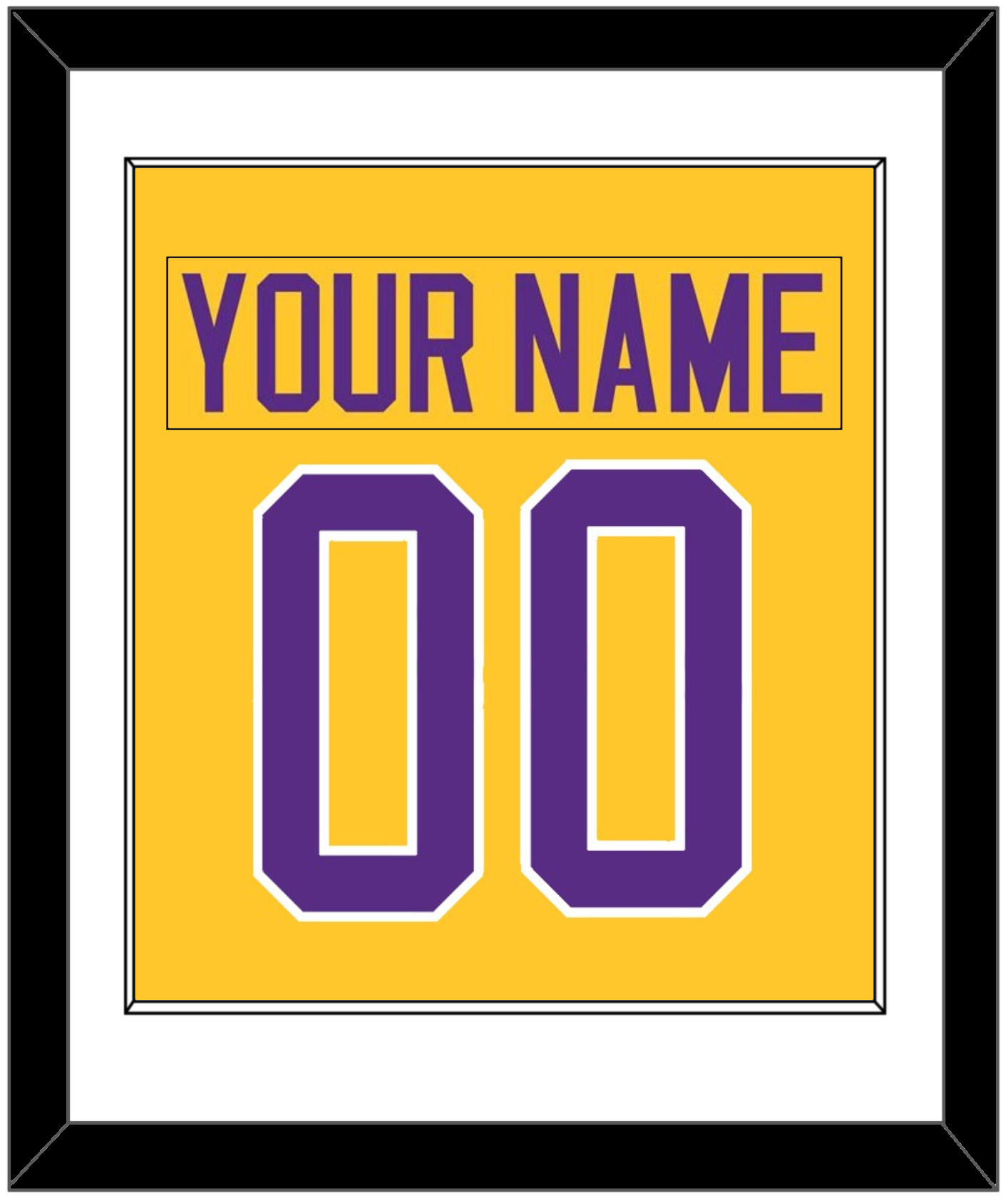 Los Angeles Nameplate & Number (Back) Combined - Home Gold (1980-1988) - Essential Tier 1