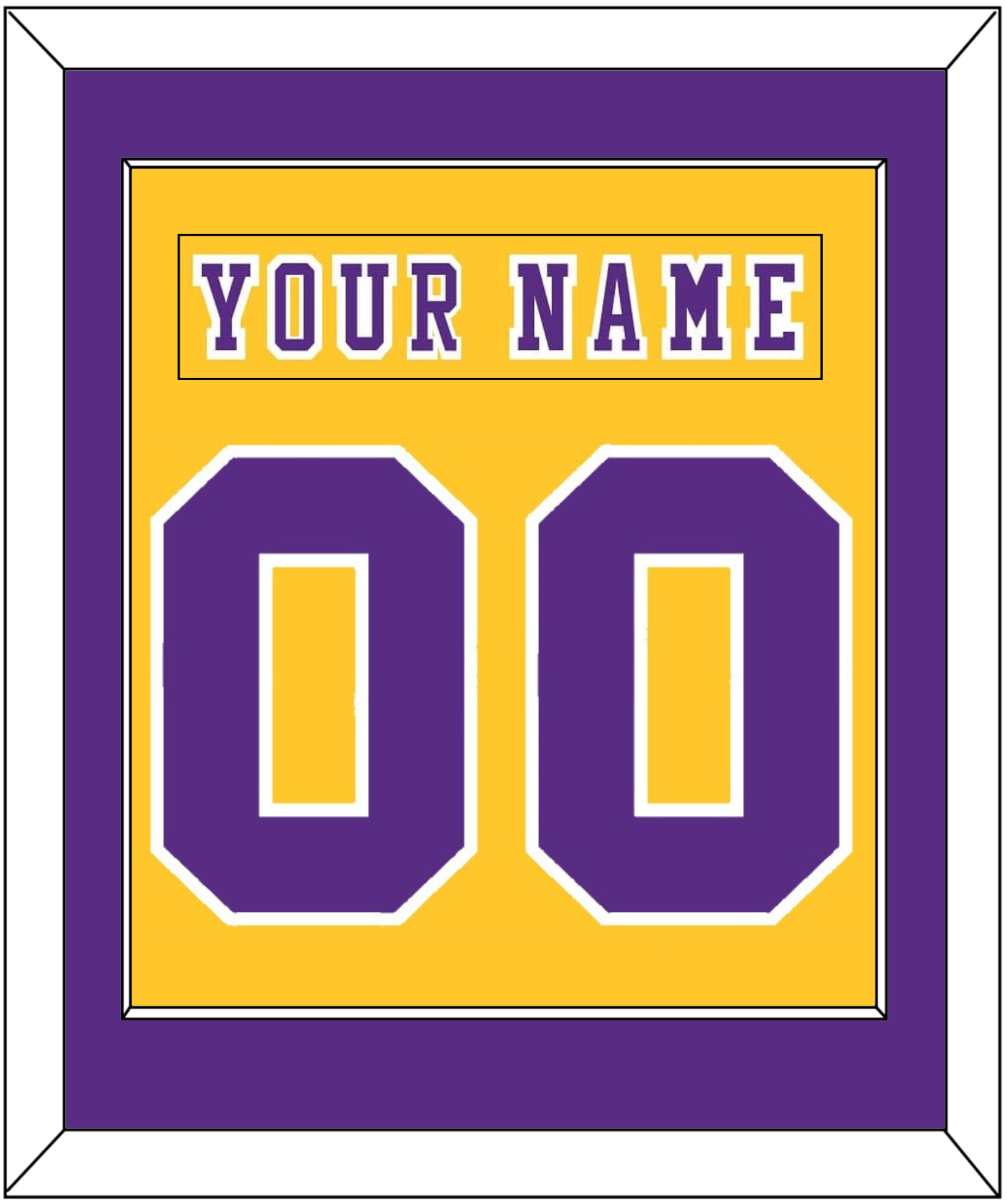 Los Angeles Nameplate & Number (Back) Combined - Home Gold (1970-1980) - Essential Tier 2