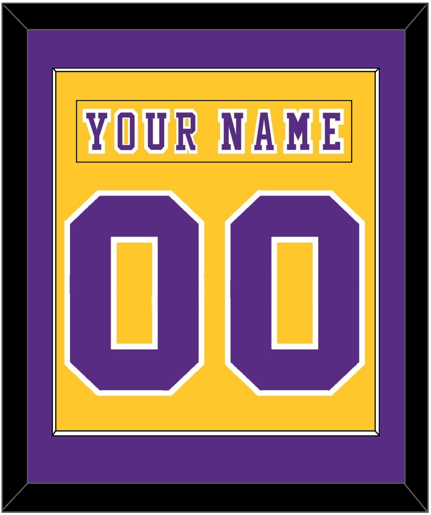 Los Angeles Nameplate & Number (Back) Combined - Home Gold (1970-1980) - Essential Tier 2
