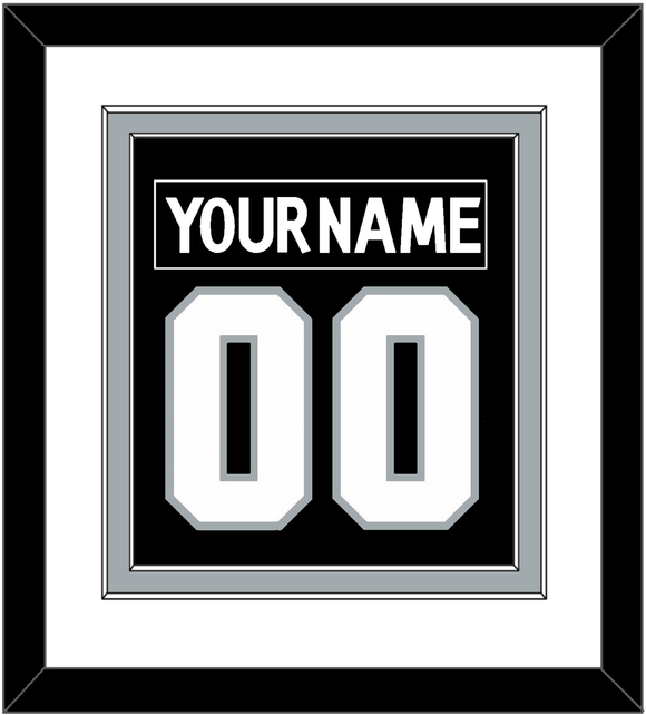Los Angeles Nameplate & Number (Back) Combined - Home Black - Double Mat 1