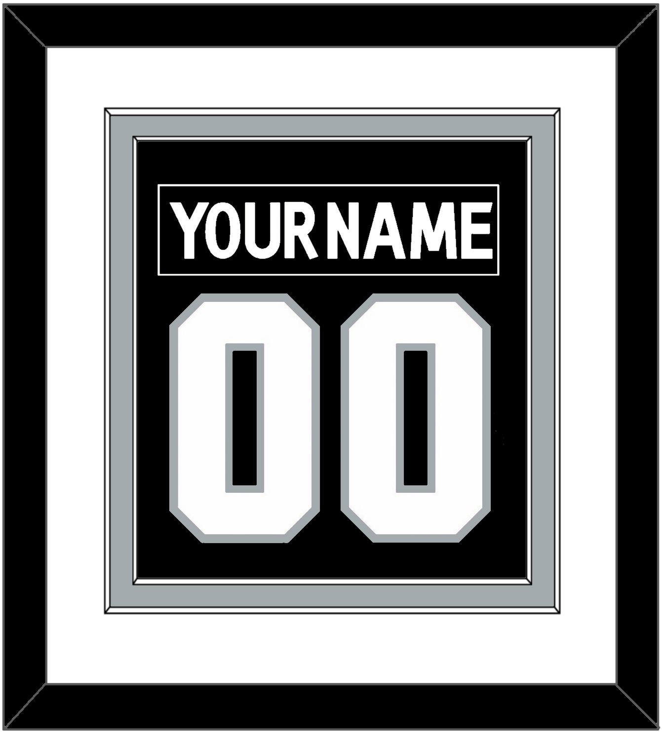 Los Angeles Nameplate & Number (Back) Combined - Home Black (2011-2017) - Signature Tier 1