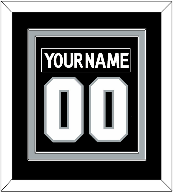 Los Angeles Nameplate & Number (Back) Combined - Home Black - Double Mat 2