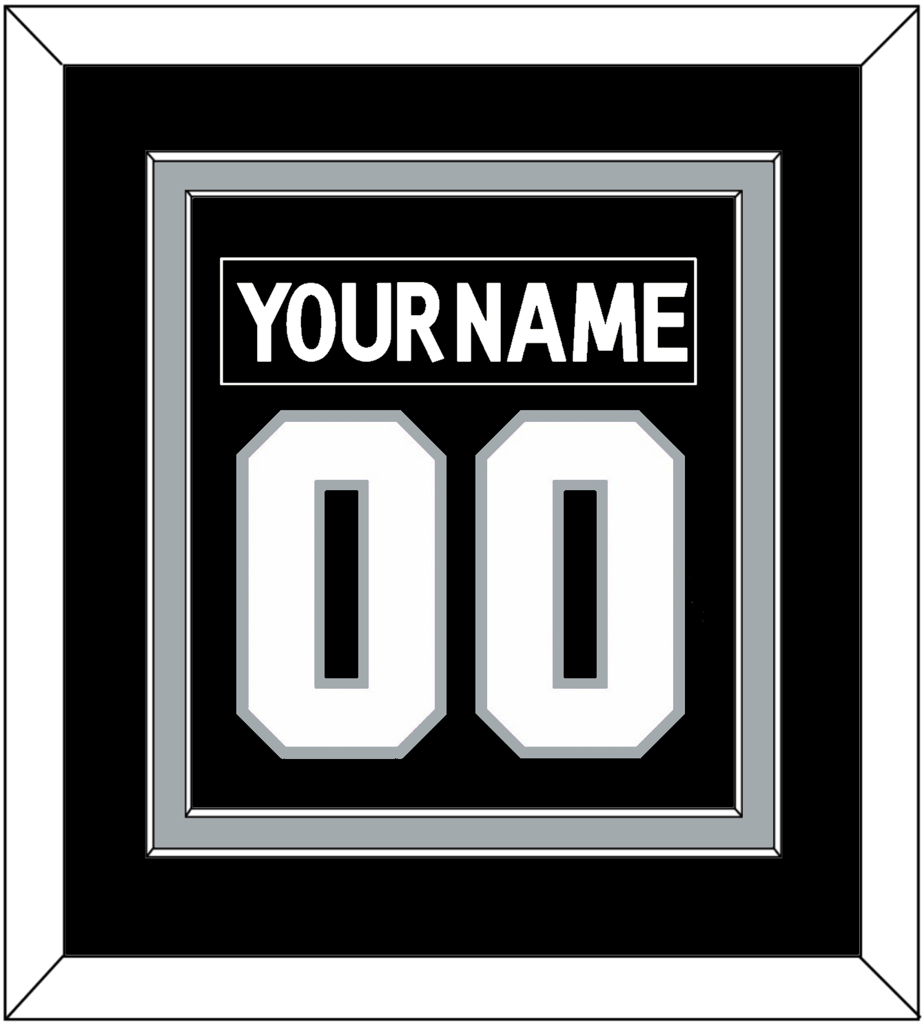 Los Angeles Nameplate & Number (Back) Combined - Home Black (2011-2017) - Signature Tier 2