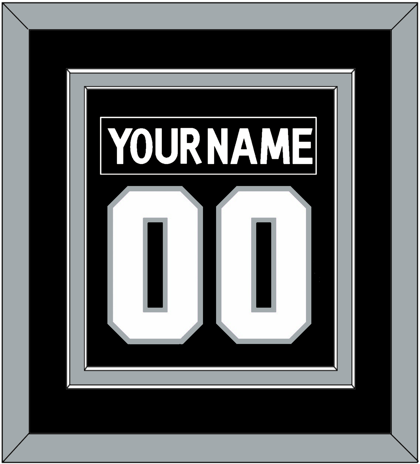 Los Angeles Nameplate & Number (Back) Combined - Home Black (2011-2017) - Signature Tier 2