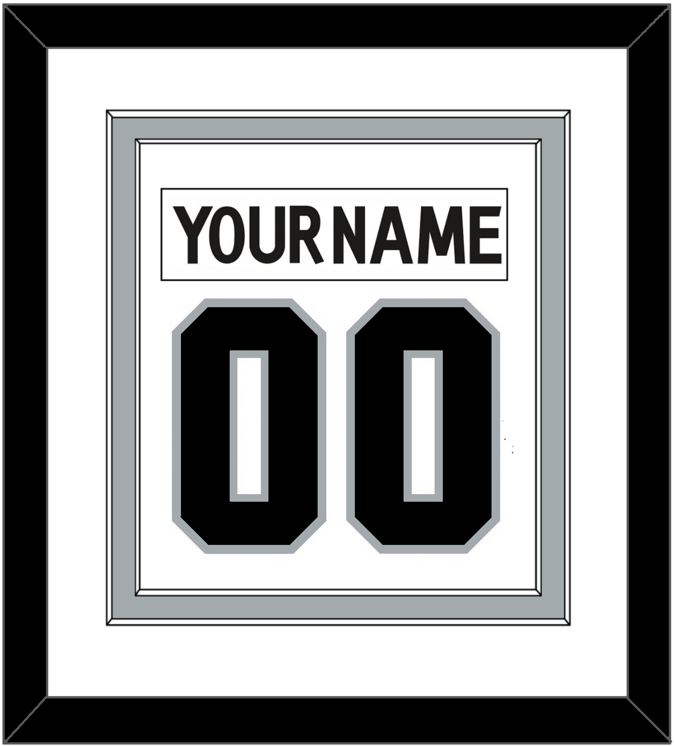 Los Angeles Nameplate & Number (Back) Combined - Road White (2017-2024) - Signature Tier 1