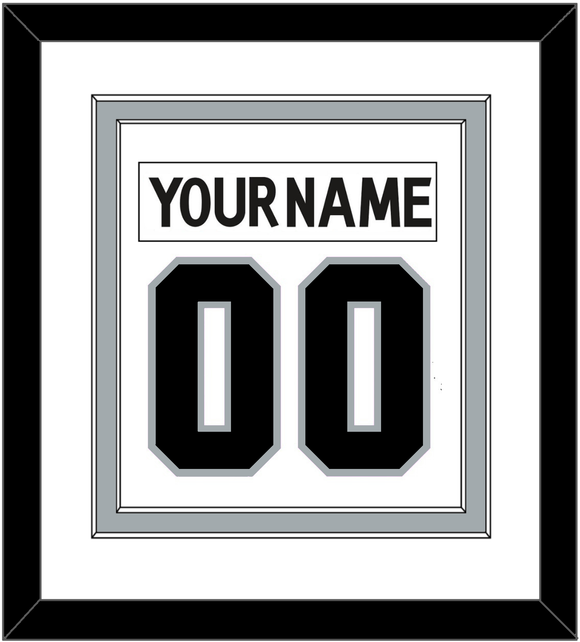 Los Angeles Nameplate & Number (Back) Combined - Road White - Double Mat 1