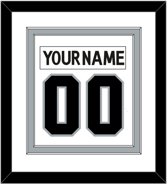 Los Angeles Nameplate & Number (Back) Combined - Road White (2011-2017) - Signature Tier 1