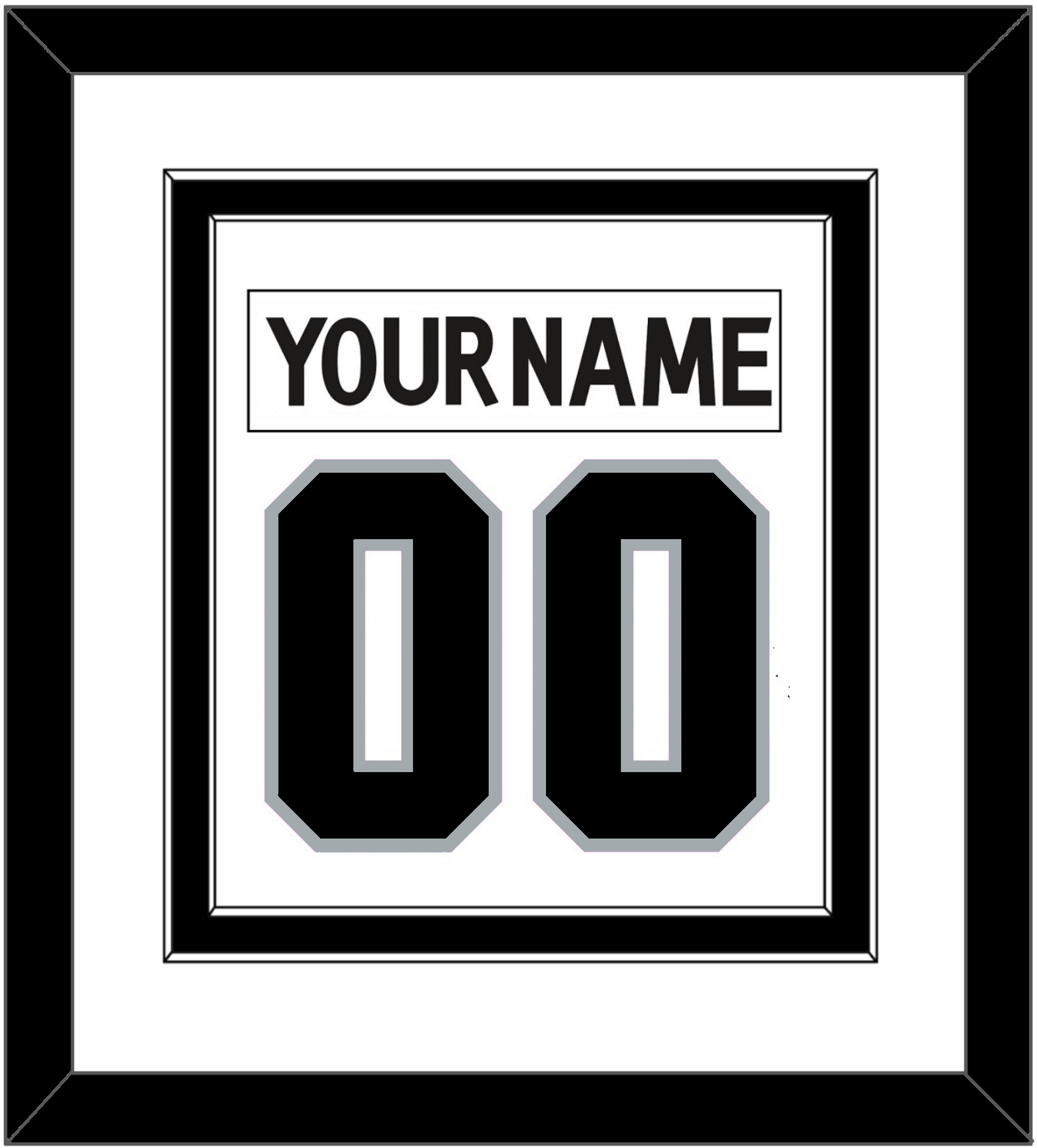 Los Angeles Nameplate & Number (Back) Combined - Road White (2011-2017) - Signature Tier 2