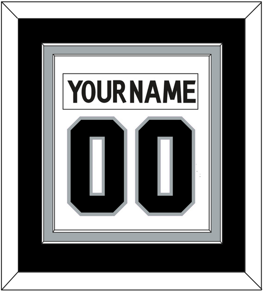 Los Angeles Nameplate & Number (Back) Combined - Road White (2017-2024) - Signature Tier 3