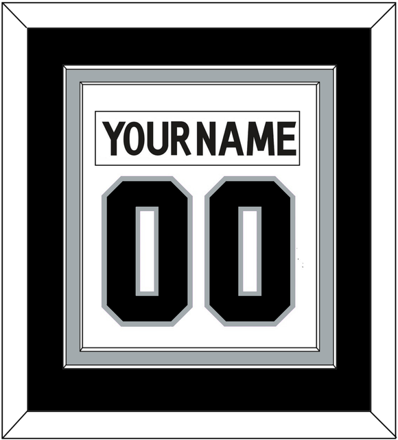 Los Angeles Nameplate & Number (Back) Combined - Road White - Double Mat 3