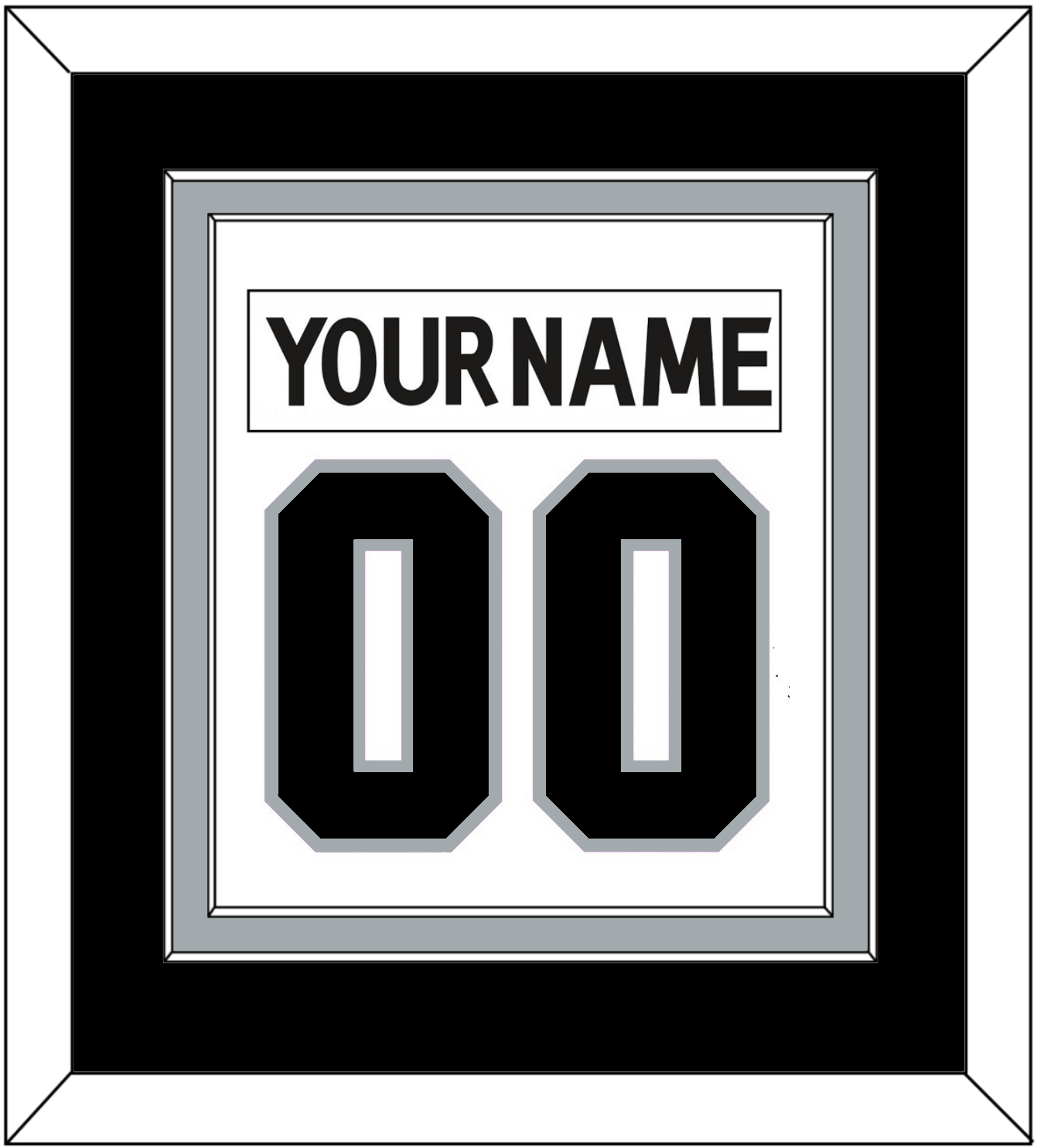Los Angeles Nameplate & Number (Back) Combined - Road White (2011-2017) - Signature Tier 3