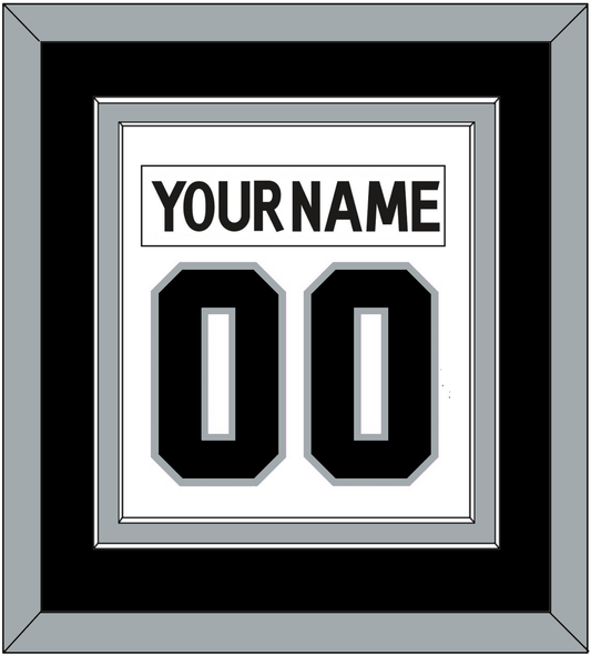 Los Angeles Nameplate & Number (Back) Combined - Road White (2017-2024) - Signature Tier 3