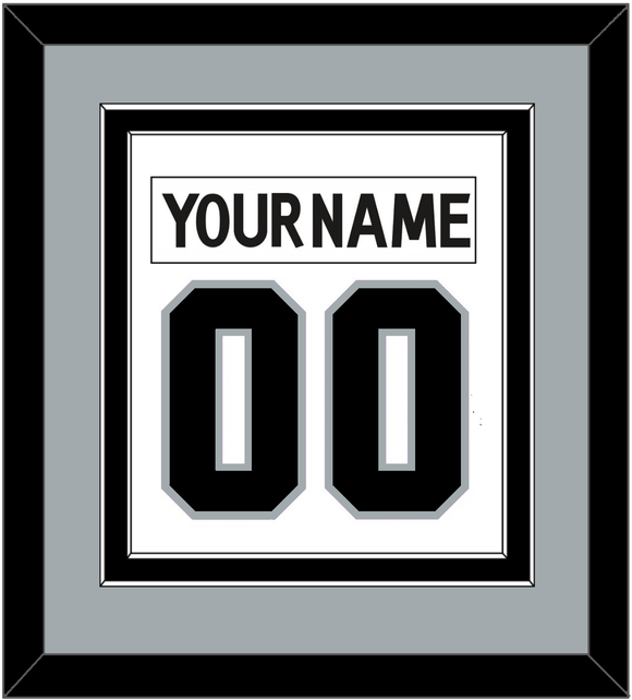 Los Angeles Nameplate & Number (Back) Combined - Road White - Double Mat 4