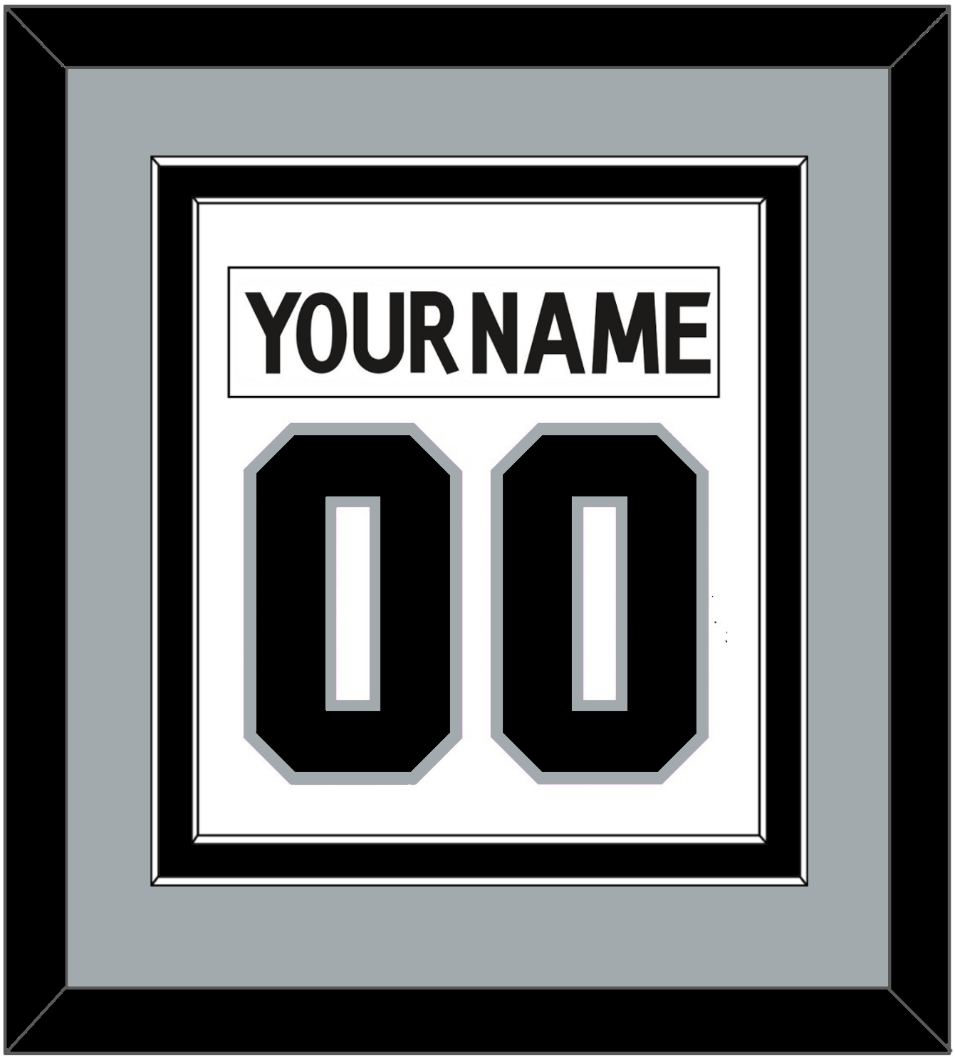 Los Angeles Nameplate & Number (Back) Combined - Road White (2011-2017) - Signature Tier 4