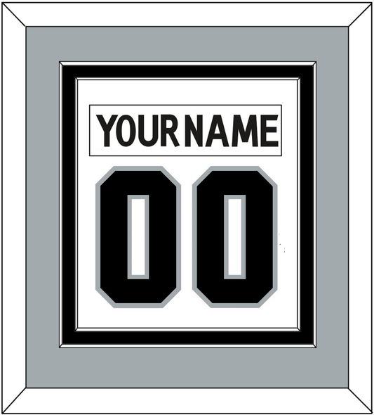 Los Angeles Nameplate & Number (Back) Combined - Road White (2017-2024) - Signature Tier 4