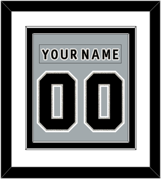 Los Angeles Nameplate & Number (Back) Combined - Alterante Gray (2018-2021) - Signature Tier 1