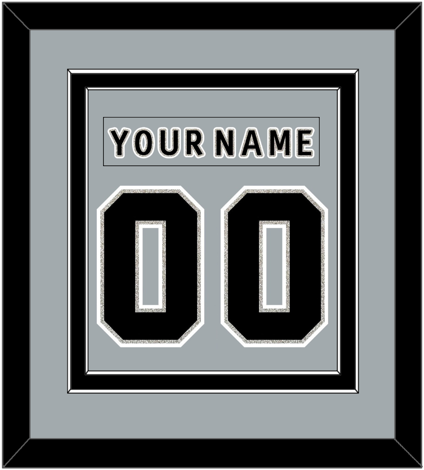 Los Angeles Nameplate & Number (Back) Combined - Alterante Gray (2018-2021) - Signature Tier 2