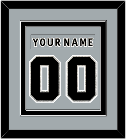 Los Angeles Nameplate & Number (Back) Combined - Alterante Gray (2018-2021) - Signature Tier 2