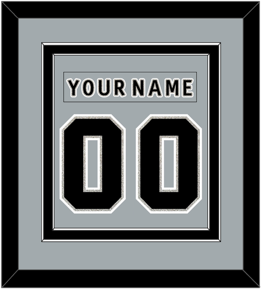 Los Angeles Nameplate & Number (Back) Combined - Alterante Gray (2018-2021) - Signature Tier 2