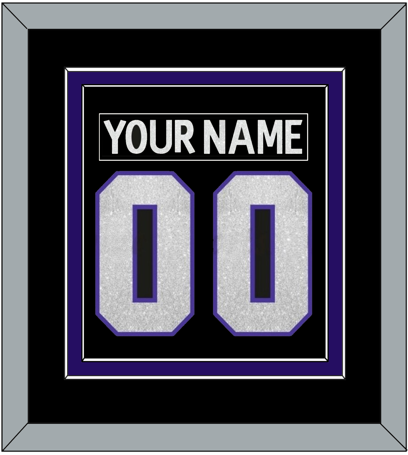 Los Angeles Nameplate & Number (Back) Combined - Road Black (1998-2002) - Signature Tier 2