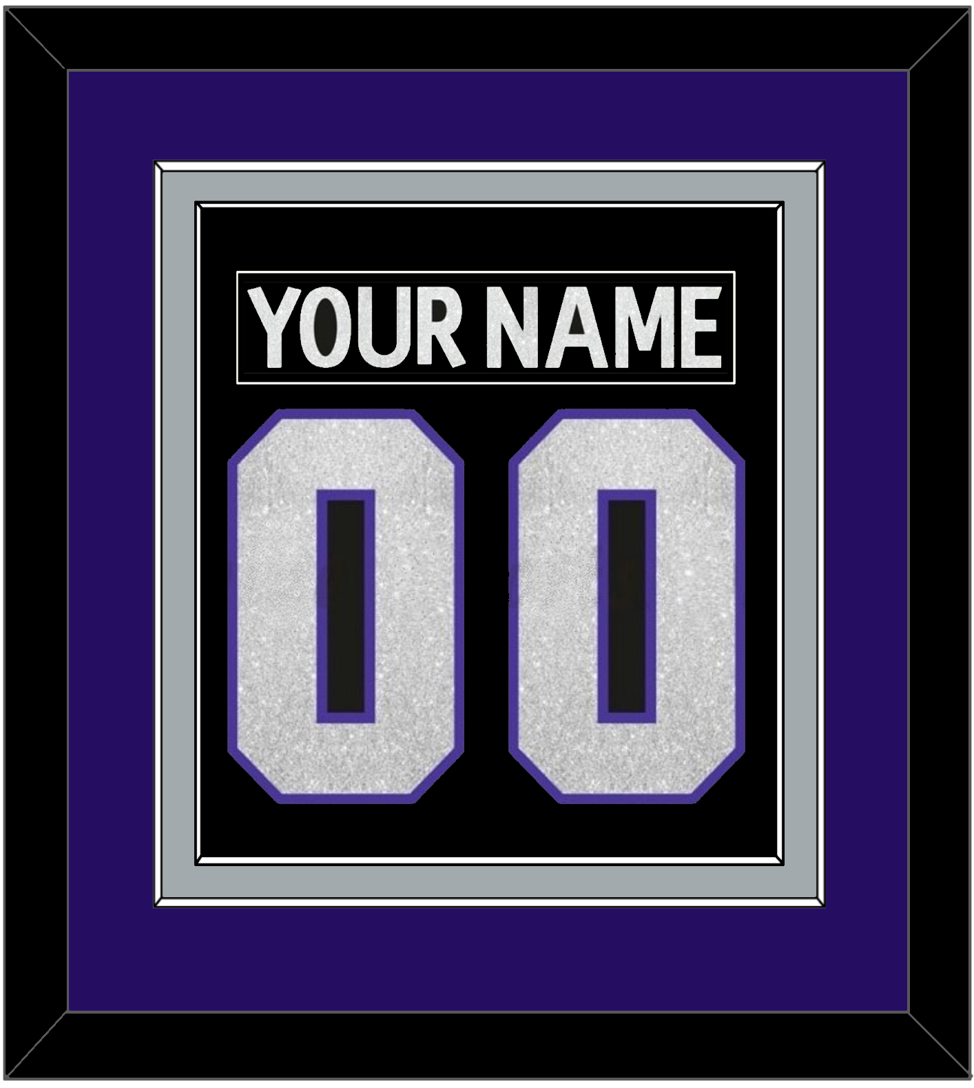 Los Angeles Nameplate & Number (Back) Combined - Home Black (2007-2011) - Signature Tier 3