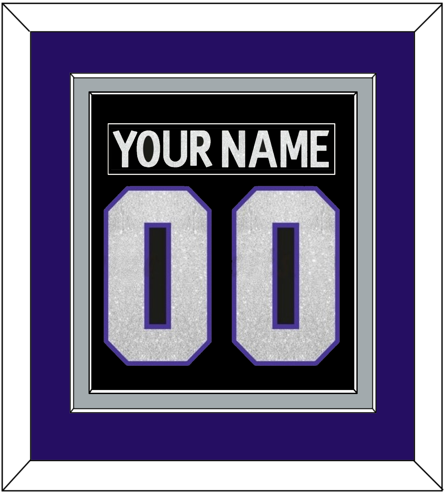 Los Angeles Nameplate & Number (Back) Combined - Home Black (2007-2011) - Signature Tier 3