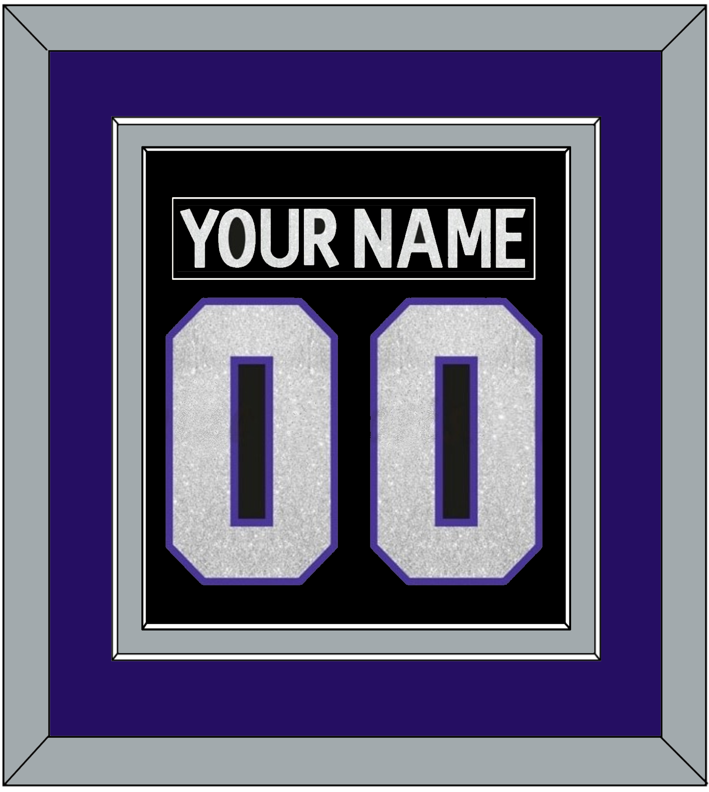 Los Angeles Nameplate & Number (Back) Combined - Home Black (2007-2011) - Signature Tier 3