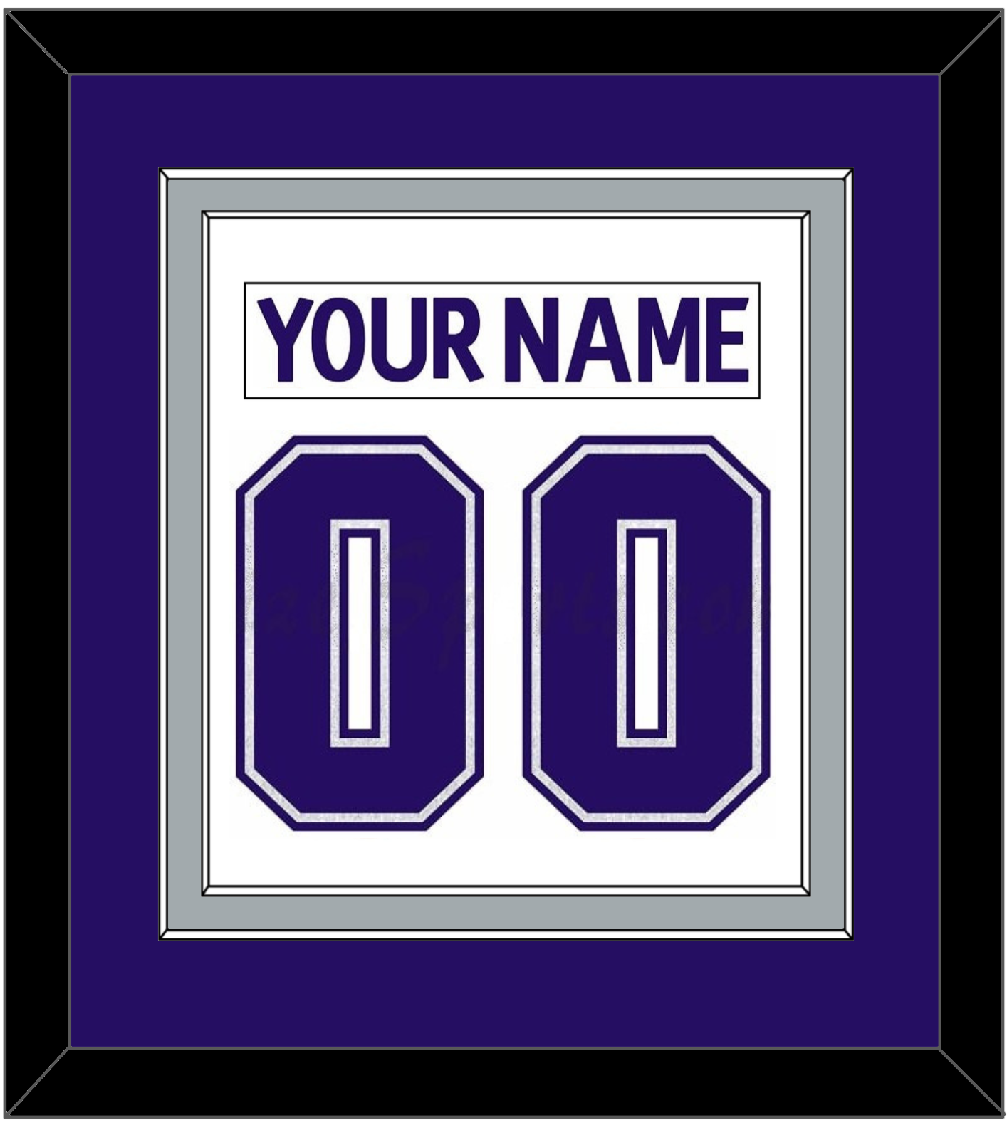 Los Angeles Nameplate & Number (Back) Combined - Road White (2007-2011) - Signature Tier 2
