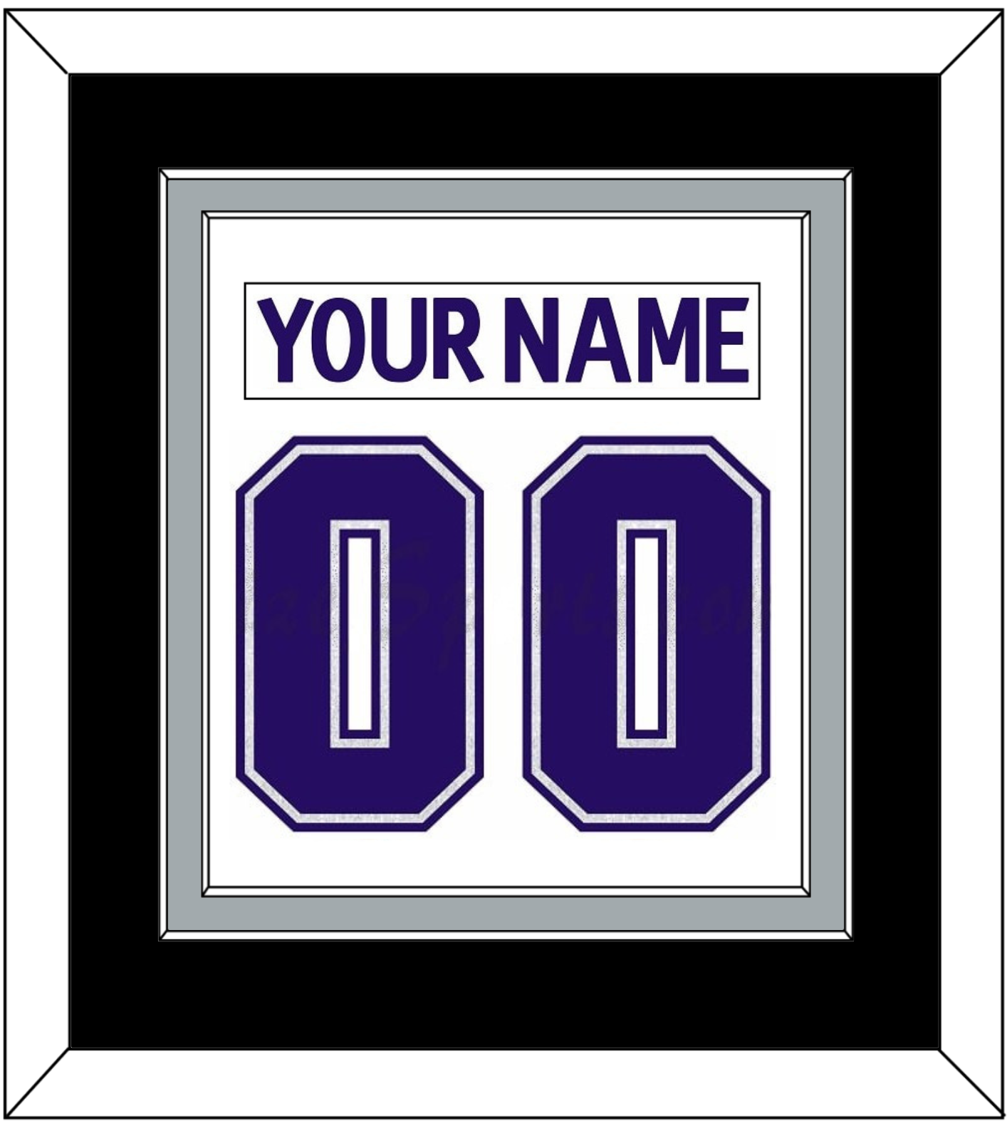 Los Angeles Nameplate & Number (Back) Combined - Road White (2007-2011) - Signature Tier 3
