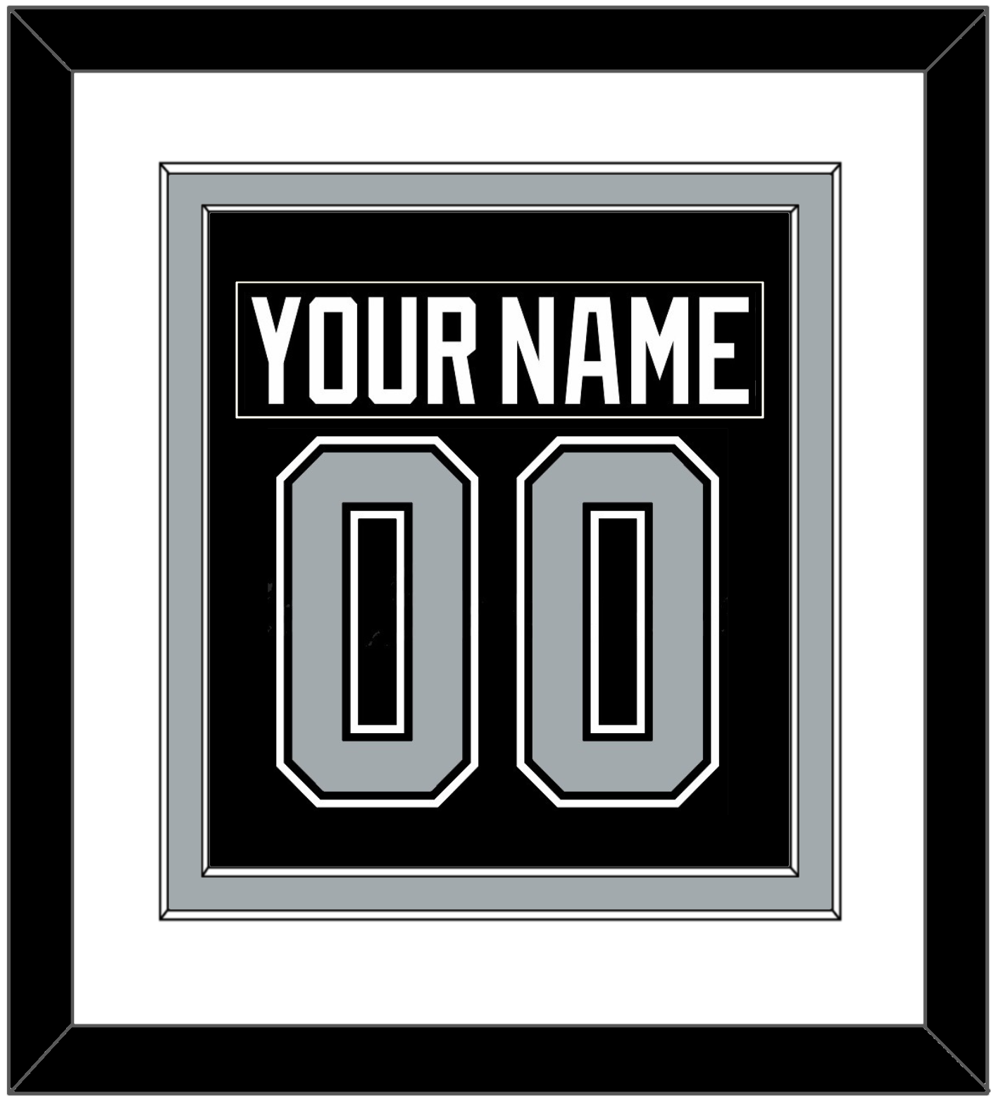 Los Angeles Nameplate & Number (Back) Combined - Road Black (1992-1998) - Signature Tier 1