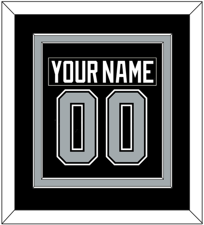 Los Angeles Nameplate & Number (Back) Combined - Road Black (1992-1998) - Signature Tier 2