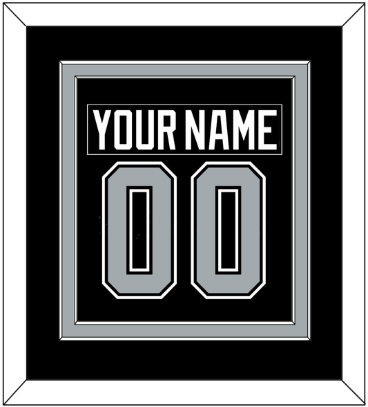 Los Angeles Nameplate & Number (Back) Combined - Road Black (1992-1998) - Signature Tier 2