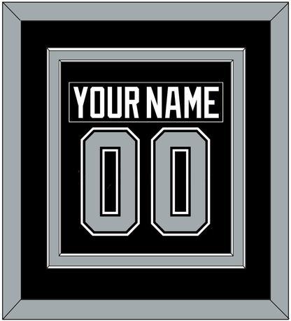 Los Angeles Nameplate & Number (Back) Combined - Road Black (1992-1998) - Signature Tier 2