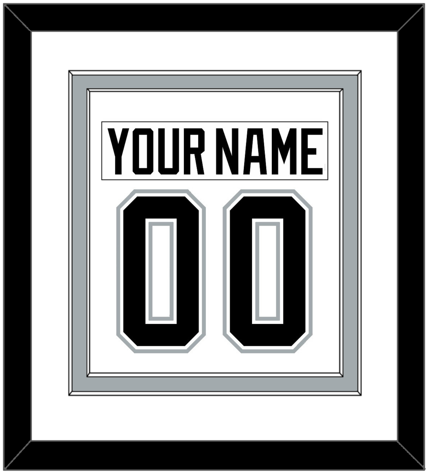 Los Angeles Nameplate & Number (Back) Combined - Home White (1992-1998) - Signature Tier 1