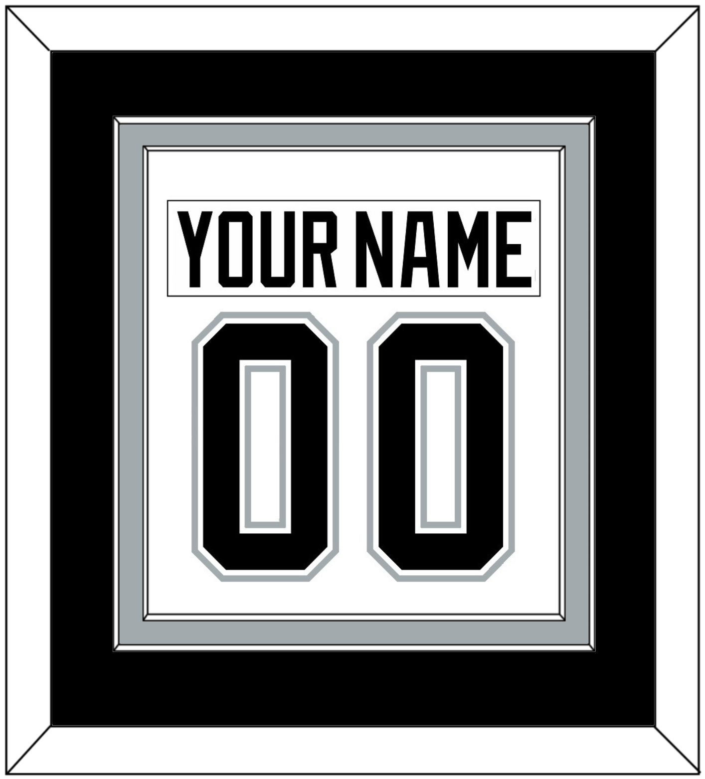 Los Angeles Nameplate & Number (Back) Combined - Home White (1992-1998) - Signature Tier 2