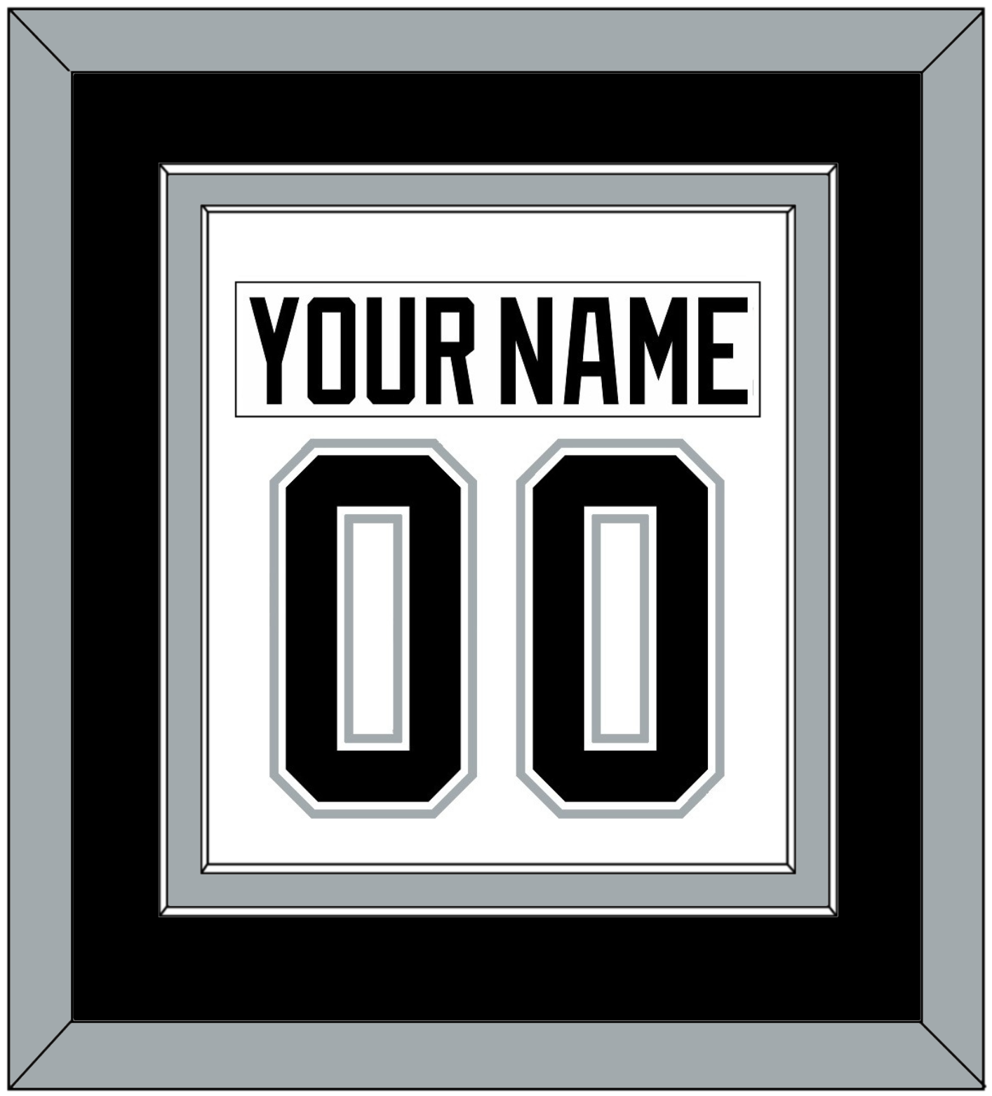 Los Angeles Nameplate & Number (Back) Combined - Home White (1992-1998) - Signature Tier 2