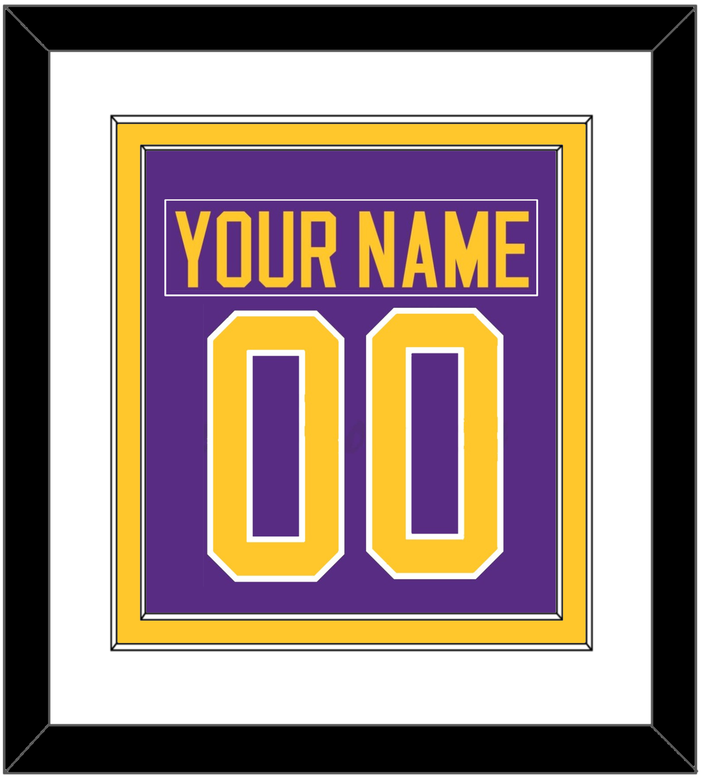 Los Angeles Nameplate & Number (Back) Combined - Road Purple (1980-1988) - Signature Tier 1
