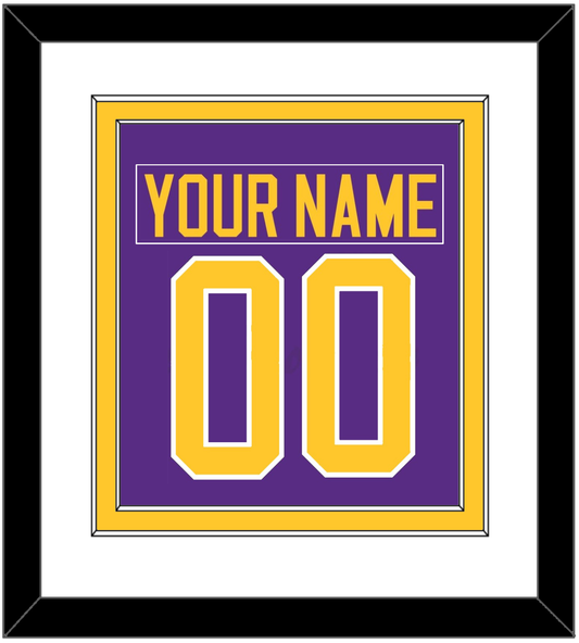 Los Angeles Nameplate & Number (Back) Combined - Road Purple (1980-1988) - Signature Tier 1