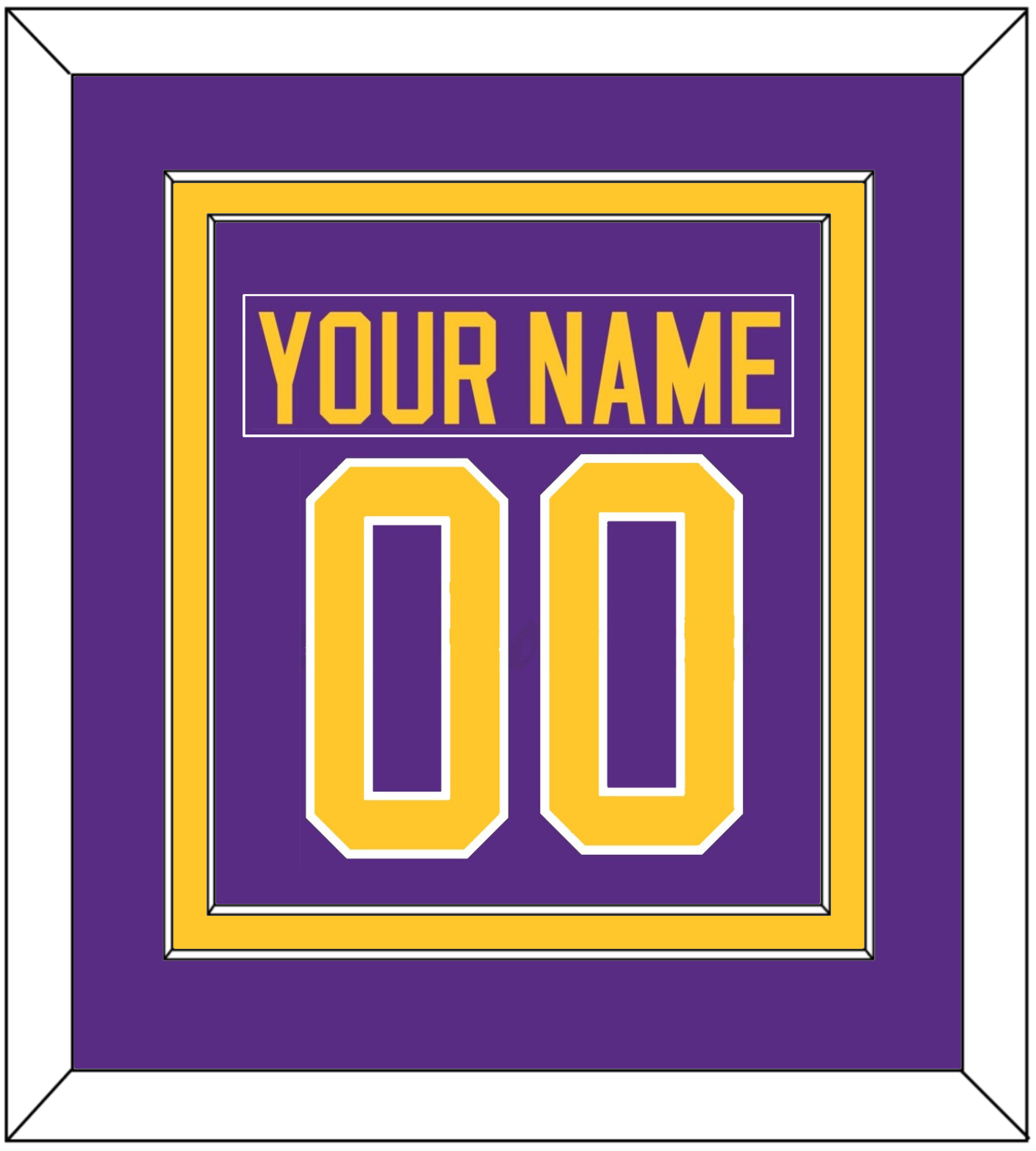Los Angeles Nameplate & Number (Back) Combined - Road Purple (1980-1988) - Signature Tier 2