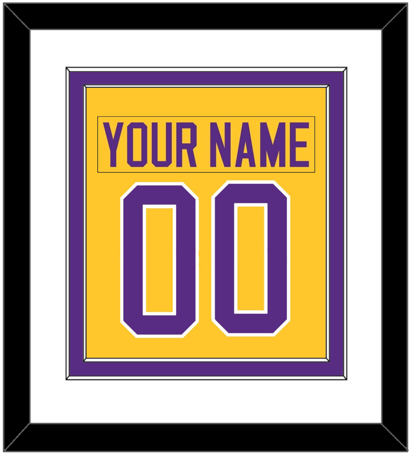 Los Angeles Nameplate & Number (Back) Combined - Home Gold (1980-1988) - Signature Tier 1
