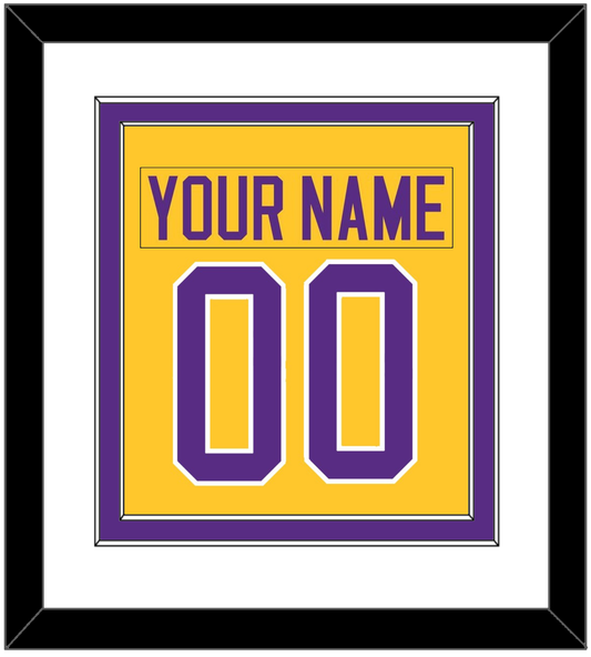 Los Angeles Nameplate & Number (Back) Combined - Home Gold (1980-1988) - Signature Tier 1
