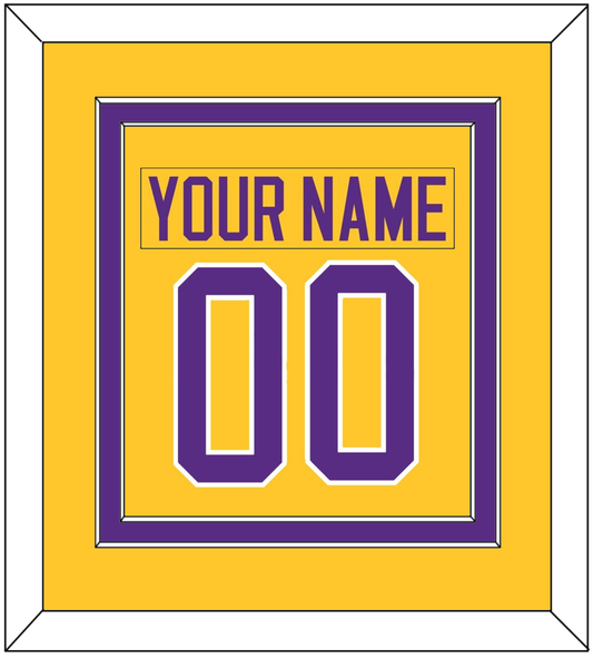 Los Angeles Nameplate & Number (Back) Combined - Home Gold (1980-1988) - Signature Tier 2