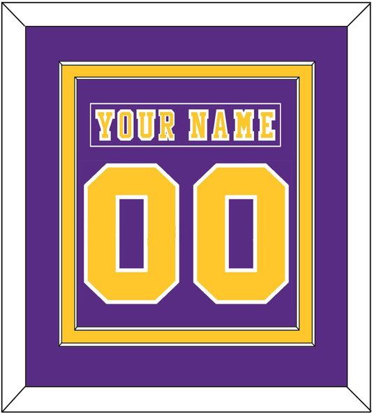 Los Angeles Nameplate & Number (Back) Combined - Road Purple (1977-1980) - Signature Tier 2