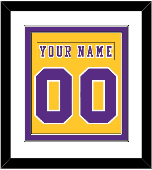 Los Angeles Nameplate & Number (Back) Combined - Home Gold (1970-1980) - Signature Tier 1